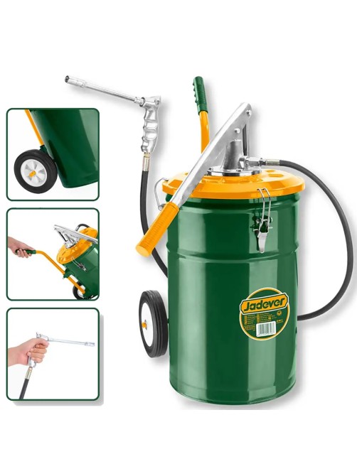 Jadever JDHY2A25 Ingrassatore pneumatico 25 Kg manuale Bidone in Acciaio per Auto Camion