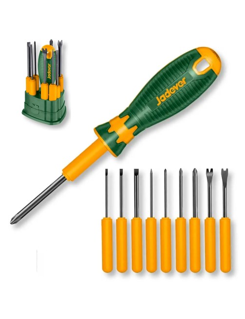 Set cacciaviti intercambiabili 9pz Croce Taglio Punteruolo Levapunti Crv Jadever JDSS1B10