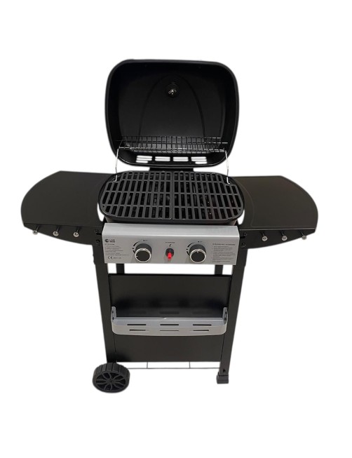 C Line Outdoor Simply Hot Barbecue a gas 2 fuochi BBQ Coperchio con Termometro Ruote Struttura In Acciaio