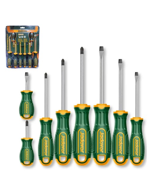 Set 8 Cacciaviti Giraviti a Taglio Stella a Croce Professionali Cacciavite Jadever JDSS1408