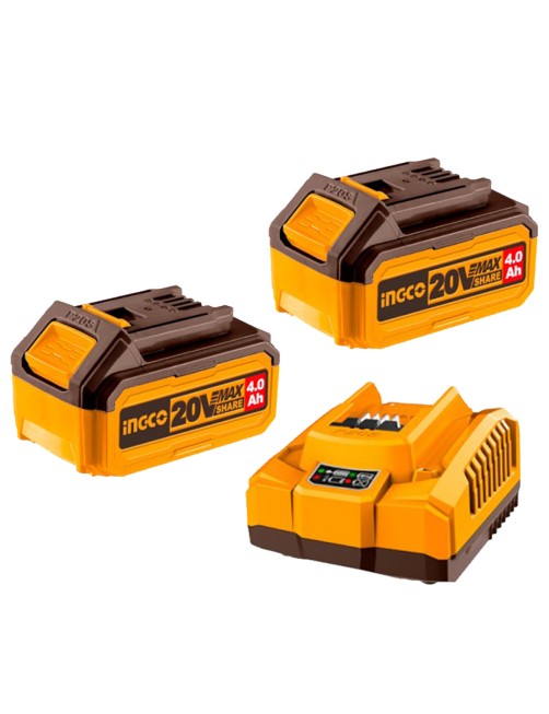 Ingco FBCPK1424 Set alimentazione per elettroutensili Caricabatterie 4 ah e 2 batterie 4 ah