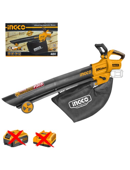 Soffiatore Aspiratore a batteria 40V con sacco Velocità variabile Solo corpo Ingco CABLI2003