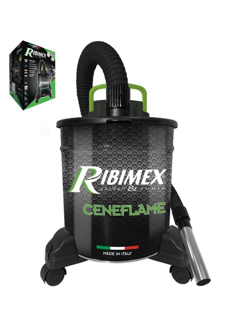 Bidone Aspiracenere 1200 W 18 Lt aspira cenere polvere Soffiatore Pellet Legna Ribimex PRCEN007 Ceneflame