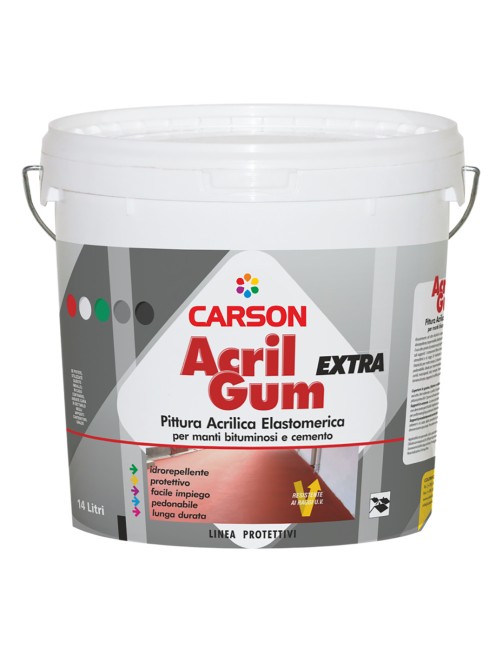 Pittura acrilica impermeabilizzante per manti bituminosi e tetti Carson Acrilgum Extra