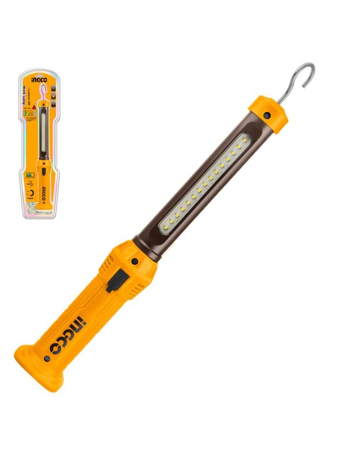 Lampada da lavoro ricaricabile Torcia Led Appendibile Luce usb 300 lumen Ingco HWLI35261