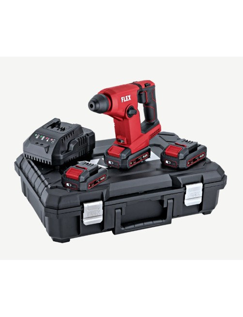 Trapano Tassellatore Martello a batteria 18V Sds Plus 2 Batterie 2,5ah Valigetta Flex FHE 1-16 18.0-EC TC 2.5 Set