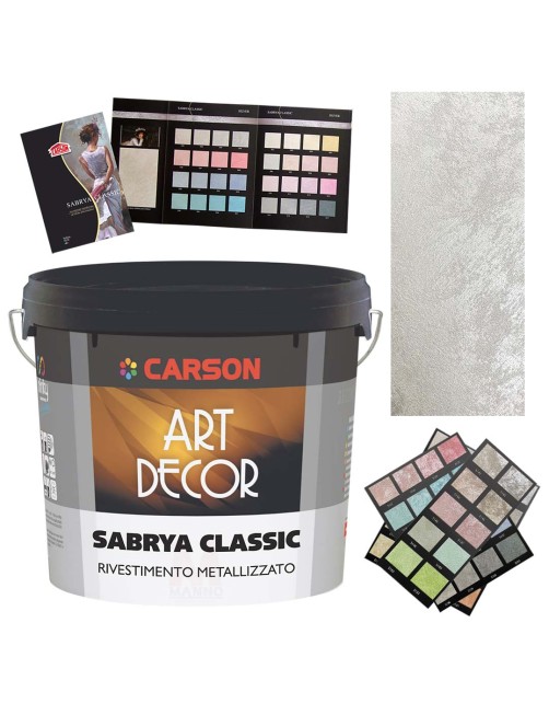 Pittura decorativa effetto sabbiato metallico perlescente Carson Sabrya Classic Silver