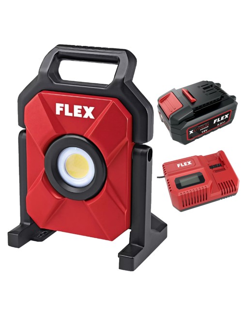 Faro faretto LED a batteria 18V 5 Ah da Lavoro Professionale Completo Flex CL5000185AHMAN