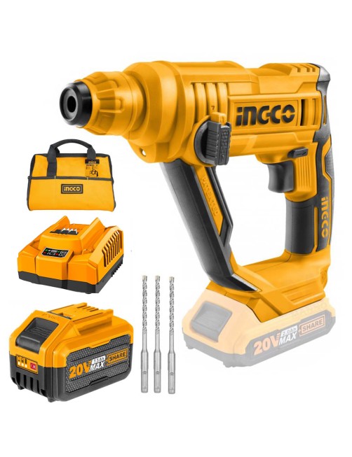Tassellatore a batteria 20 V Martello demolitore Sds Plus 7,5 Ah borsa Ingco CRHLI160175MAN