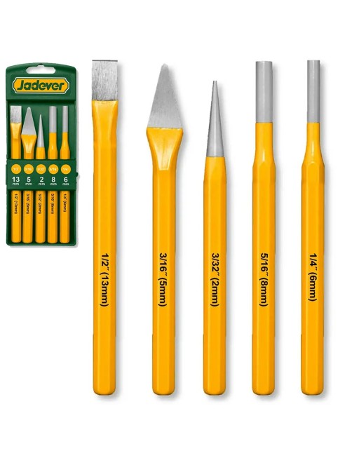 Set 5 scalpelli e punzoni a freddo Scalpello a Punta Conico Cacciaspine Jadever JDCC8395
