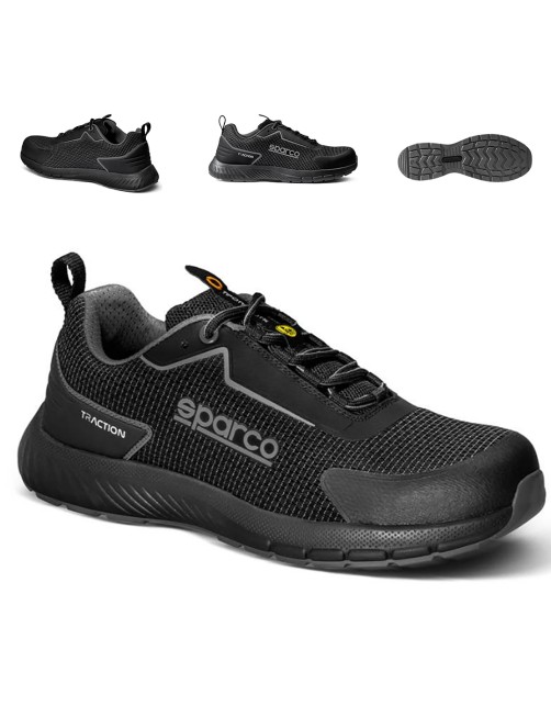 Sparco Traction Fuji ESD S1PS Scarpe antinfortunistiche basse Scarpa da lavoro nere