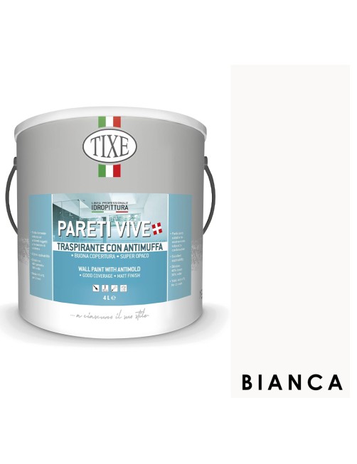 Pittura traspirante antimuffa per interni Idropittura Murale Tixe Pareti vive
