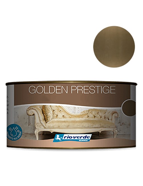 Vernice oro dorata Doratura Smalto all'acqua metallizzato Rio Verde Golden Prestige 250 ml