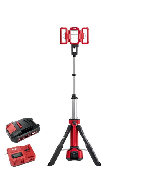 Faro Faretto Led a batteria 18V 2,5ah da Lavoro Regolabile Stativo completo Flex TL400018023025AHMAN