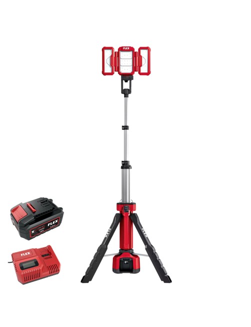 Faro Faretto Led a batteria 18V 5 ah da Lavoro Regolabile Stativo completo Flex TL40001802305AHMAN