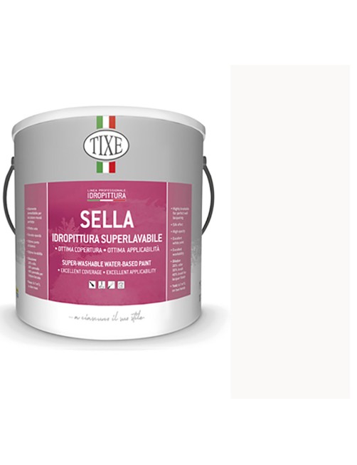 Pittura super lavabile per interni Idropittura murale coprente A+ Tixe Sella