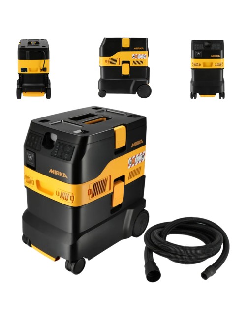 Aspiratore 30 lt Brushless Secco e Umido Officina Cantiere Mirka Dexos 1230 M AFC con tubo