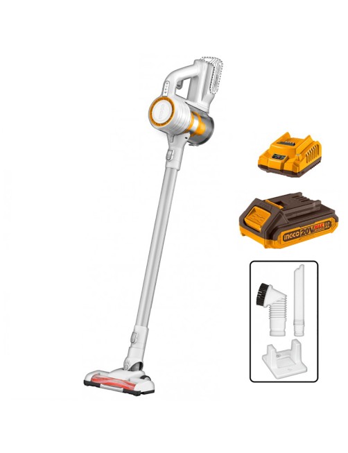 Aspirapolvere senza filo a batteria 20 V 2 Ah 120 W Ciclonico Completo Ingco CVLI2006
