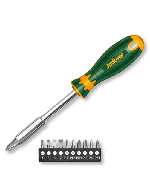Cacciavite con Bit Intercambiabili Croce Stella Magnetici Set Kit CRV Jadever JDSS1612