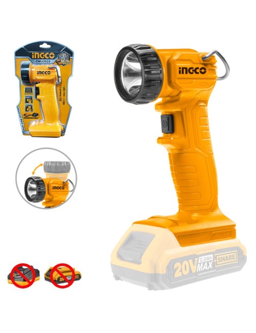 Lampada da lavoro a batteria 20V Luce Led Torcia Faretto Portatile Solo Ingco
