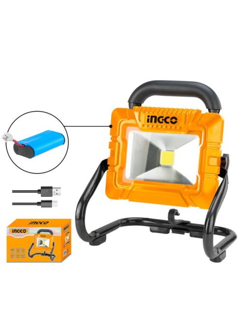 Faretto led da lavoro ricaricabile Batteria integrata 500 900 Lumens Usb-C Ingco HRLF4415