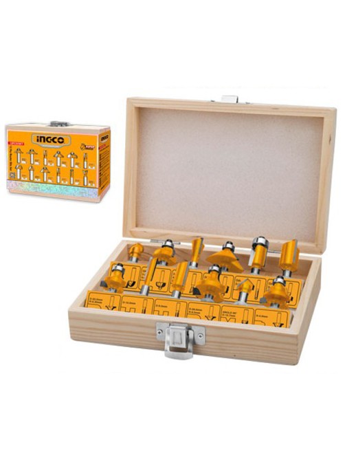 Set 12 frese per legno in box 6 mm Punte fresatrice per Scanalare Rifilare Ingco
