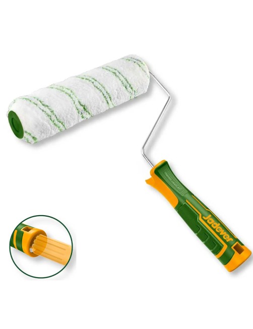 Rullo pittura in microfibra 23 cm 9" con manico Pelo medio 12 mm Jadever JDCB8912