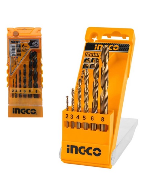 Set punte per trapano adatte alla foratura del ferro metallo 6 pz in box Ingco