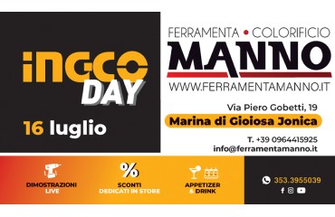 INGCO DAY – Il 16 luglio alla Ferramenta Colorificio Manno!